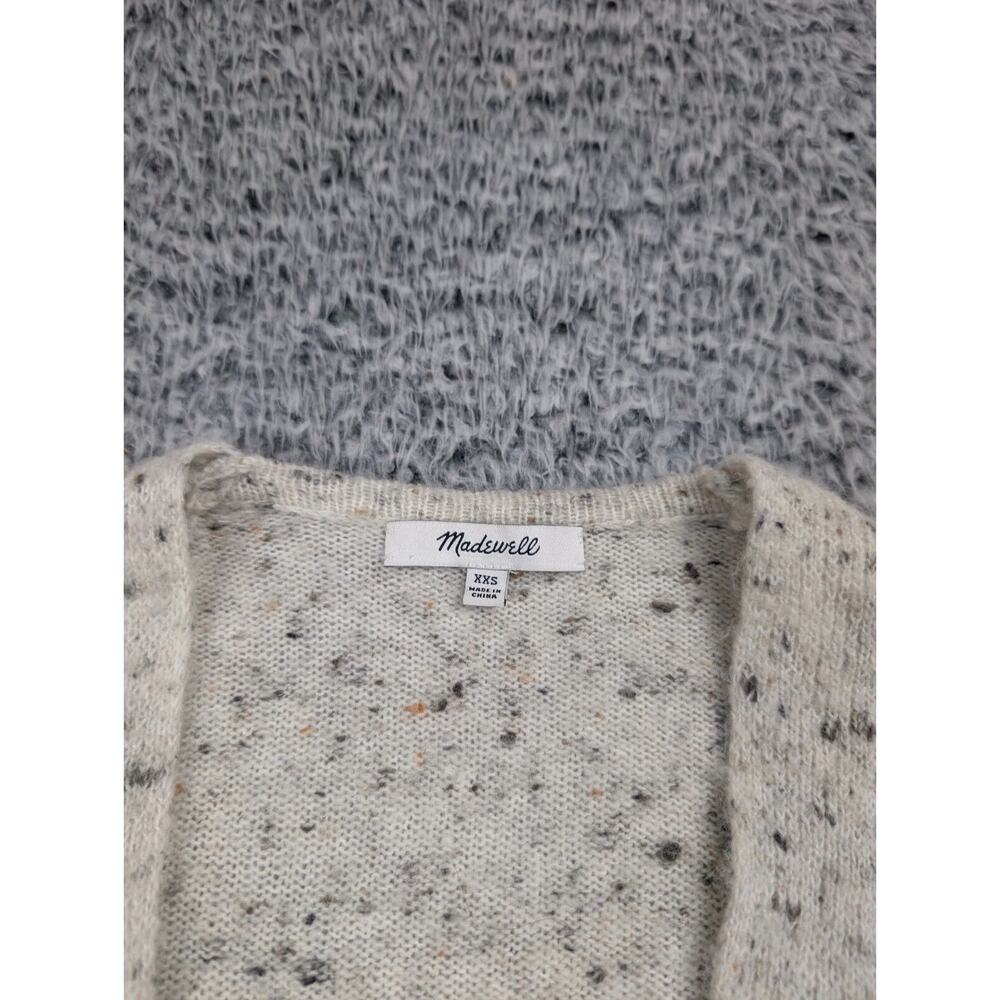 Madewell Sweater Women 2XS XXS Beige Normcore Cardigan Chunky Knit Wool Blend - Picture 2 of 7
